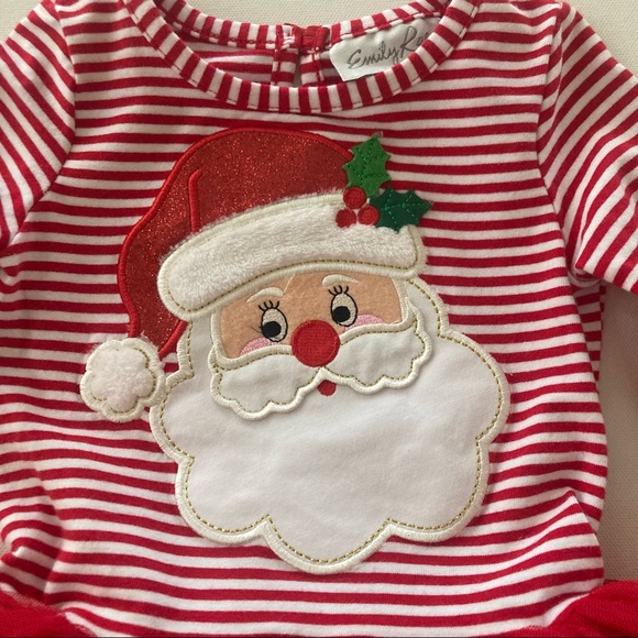 Baby Girl 18 Months Santa Holiday Christmas Outfit Tutu Top Set Red - Picture 6 of 7